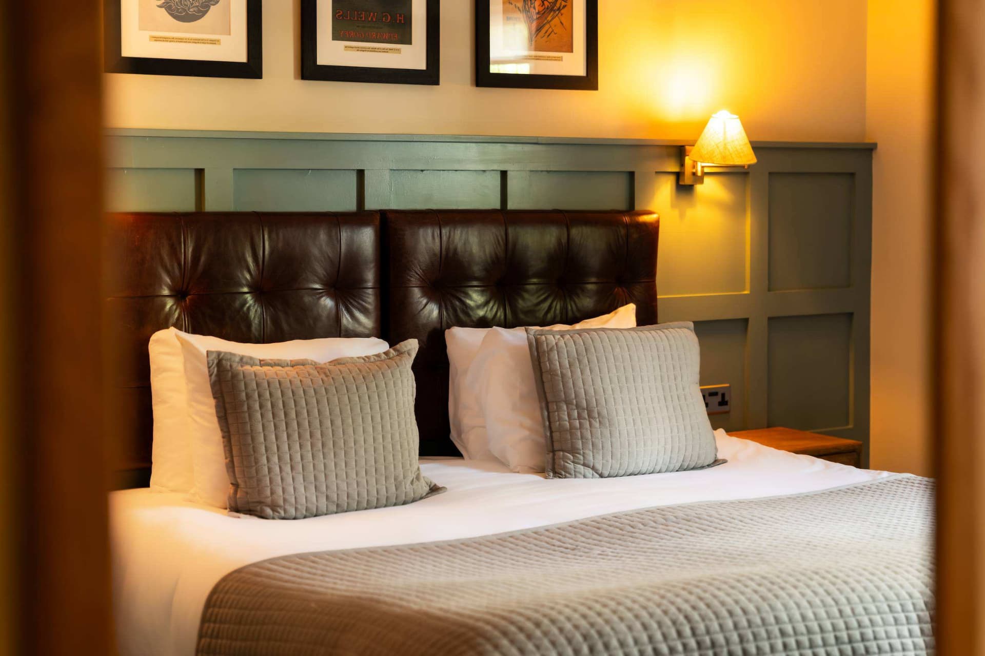 Hotel room bed